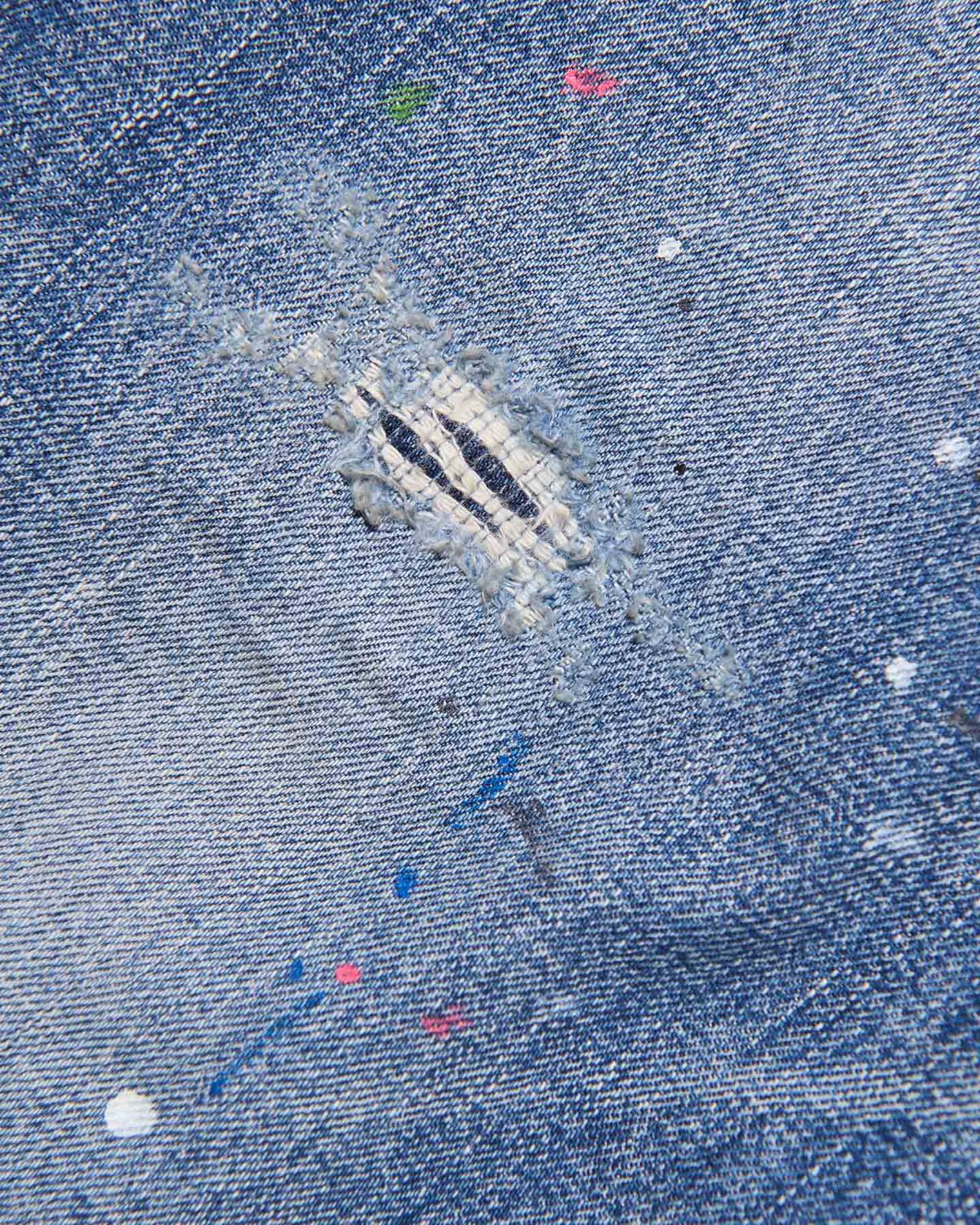 DAMAGED DENIM WIDE-FIT JEANS,INDIGO, large image number 4