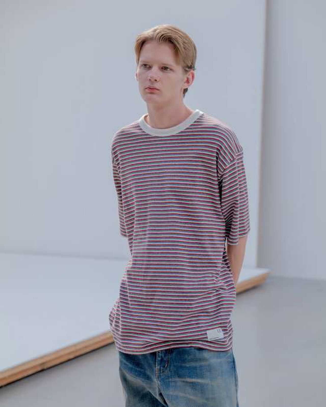 MULTI BORDER TEE,BLUE, large image number 4