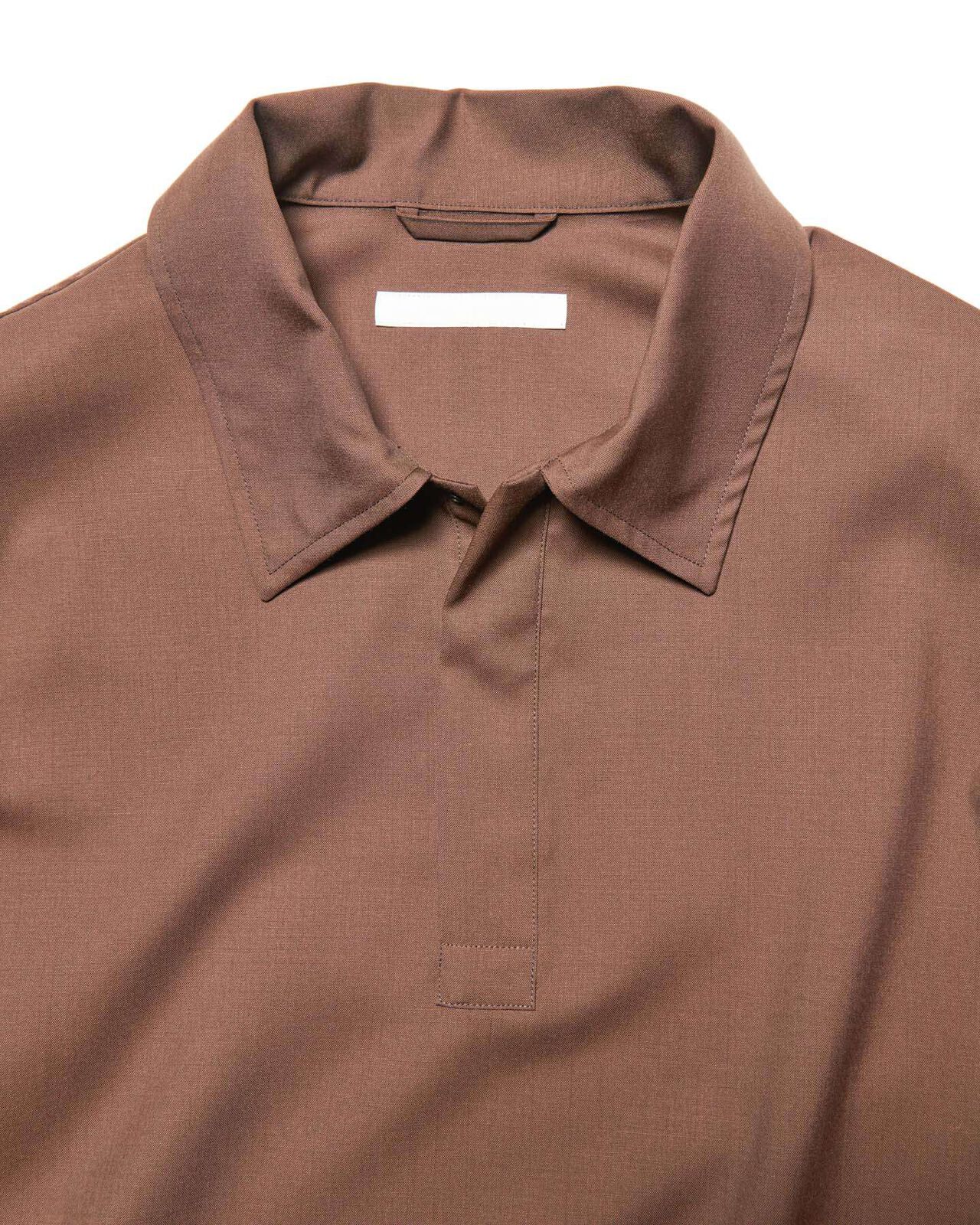WASHABLE SUMMER WOOL POLO SHIRT,BROWN, large image number 2