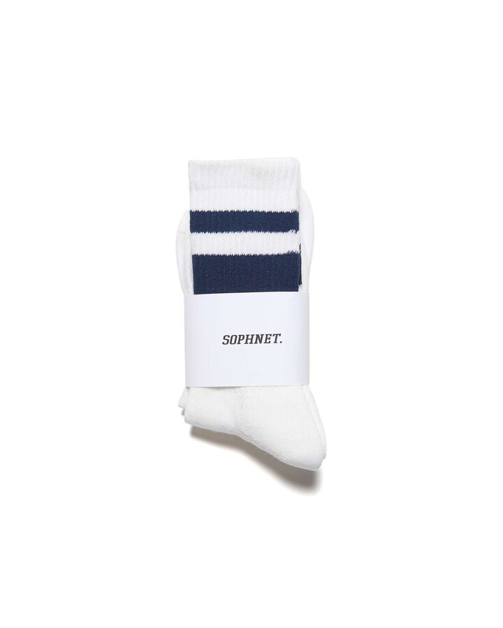 2-PACK RIB LINE SOCKS,WHITE, medium
