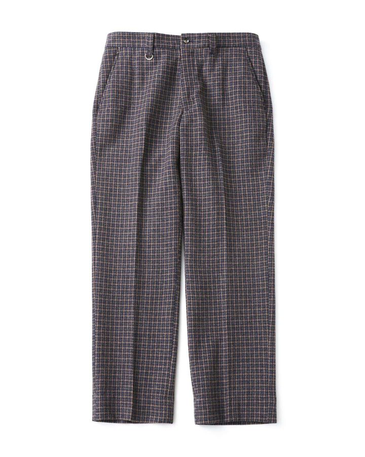 BLENDED WOOL STRAIGHT PANTS,NAVY, medium