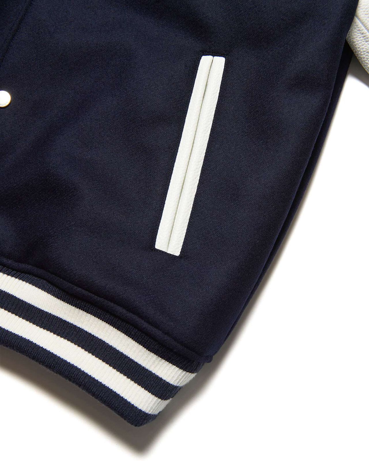 WOOL MELTON VARSITY JACKET,NAVY, large image number 2