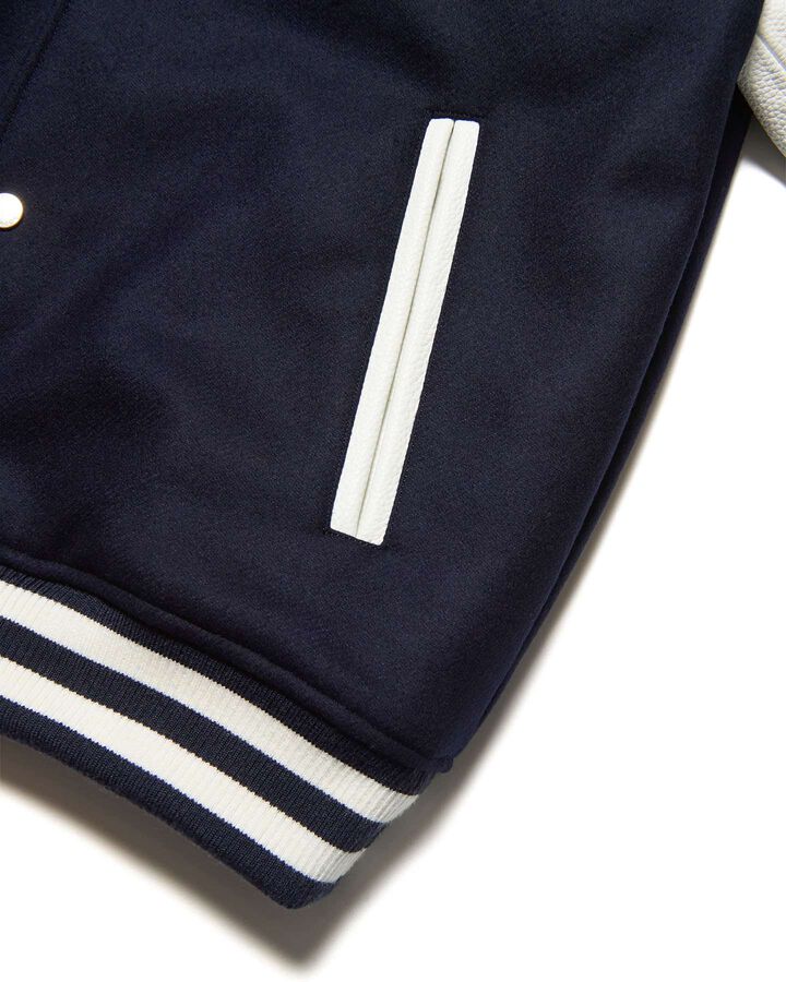 WOOL MELTON VARSITY JACKET,NAVY, medium image number 2
