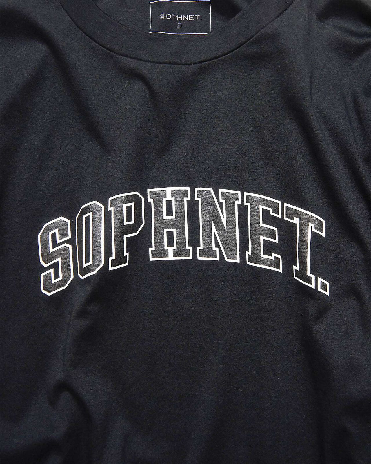 COLLEGE LOGO COLOR RIBBED L/S WIDE TEE,BLACK, large image number 2