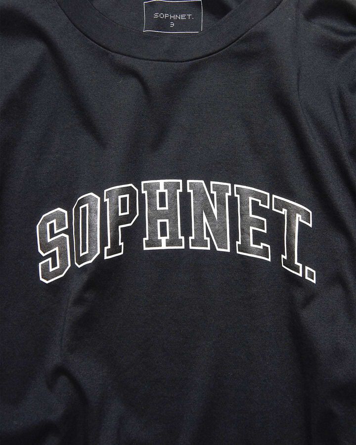 COLLEGE LOGO COLOR RIBBED L/S WIDE TEE,BLACK, medium image number 2