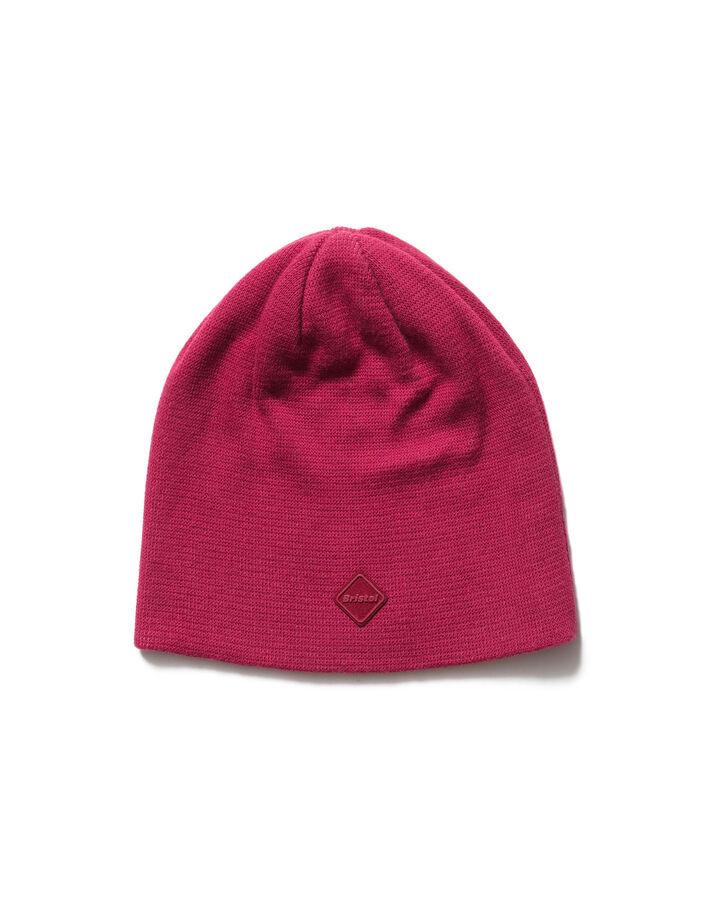 EMBLEM ACRYLIC BEANIE,RED, medium