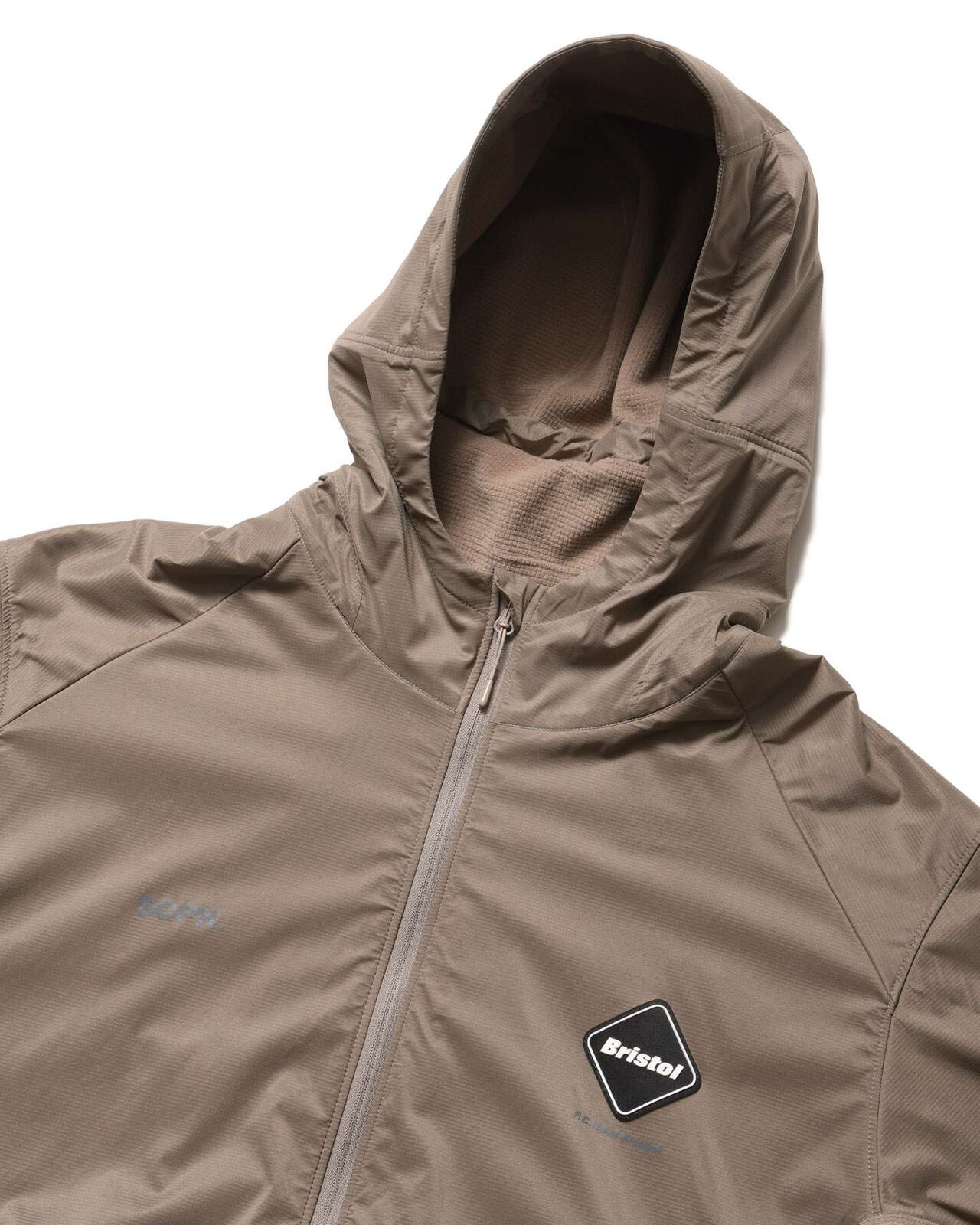 GRID FLEECE HYBRID HOODIE,BEIGE, large image number 2