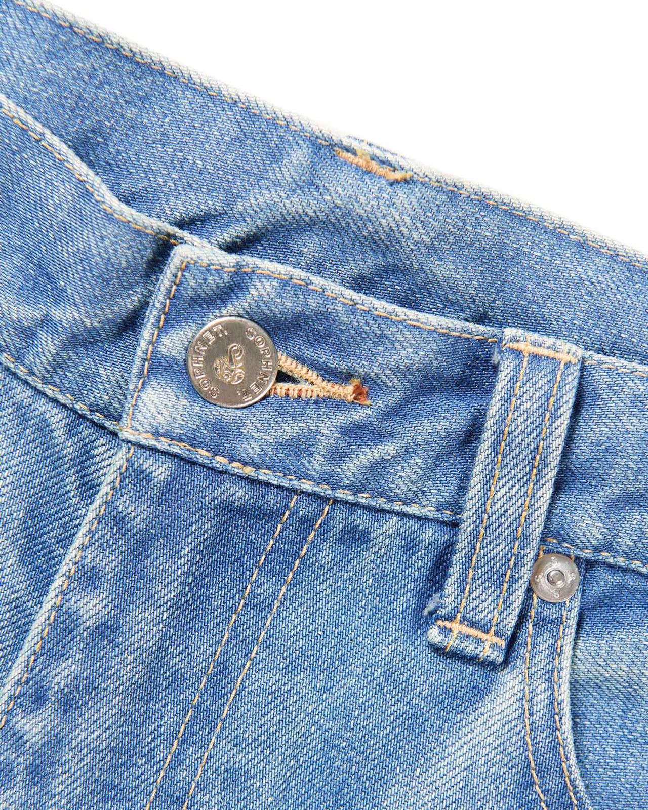 WASHED LINEN DENIM STANDARD PANTS,LIGHT INDIGO, large image number 2