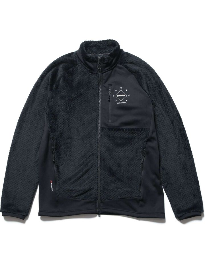 POLARTEC HYBRID STAND COLLAR JACKET,BLACK, medium