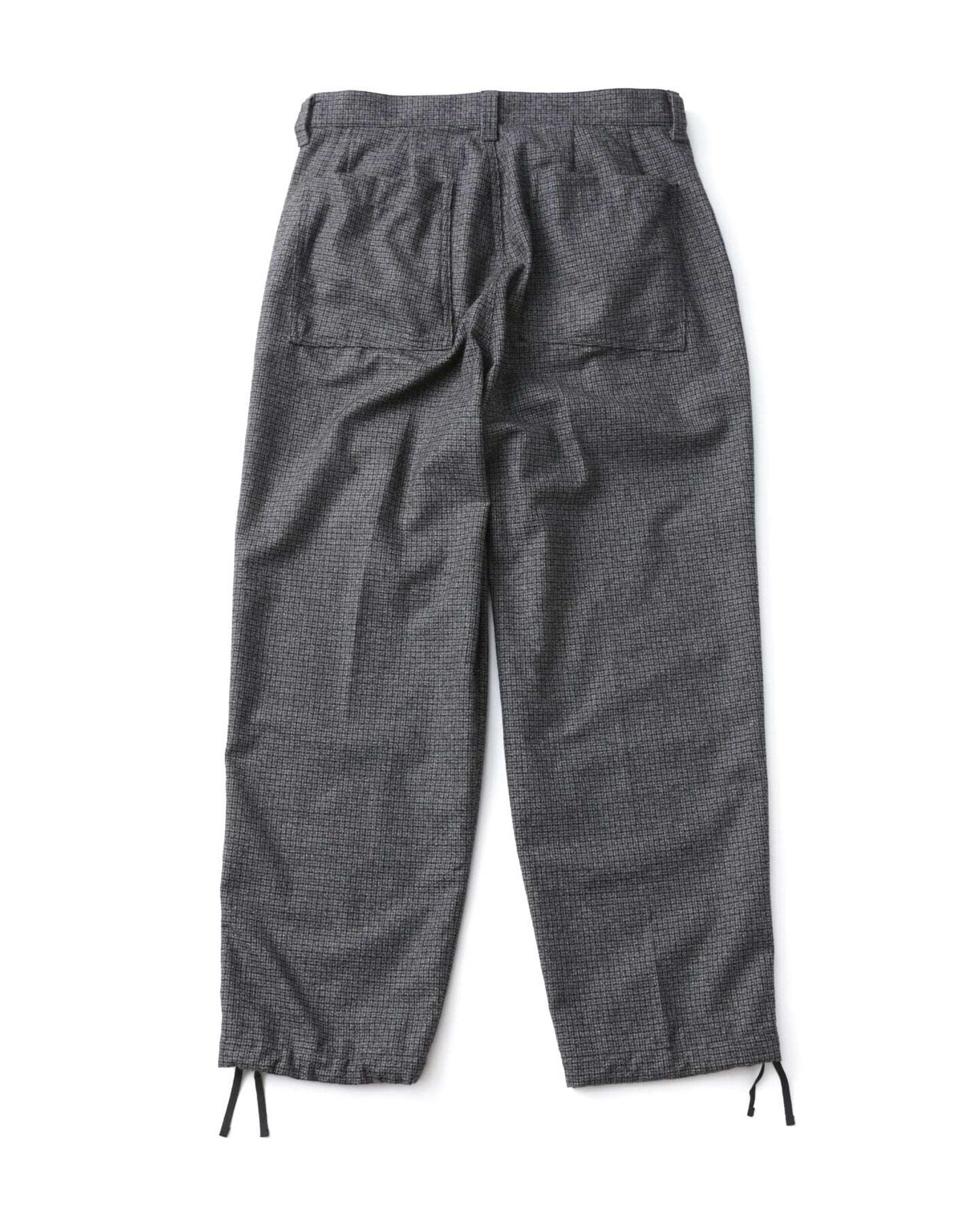 MELANGE TWEED GUNCLUB CHECK 1TUCK WIDE TAPERED PANTS,BLACK, large image number 1