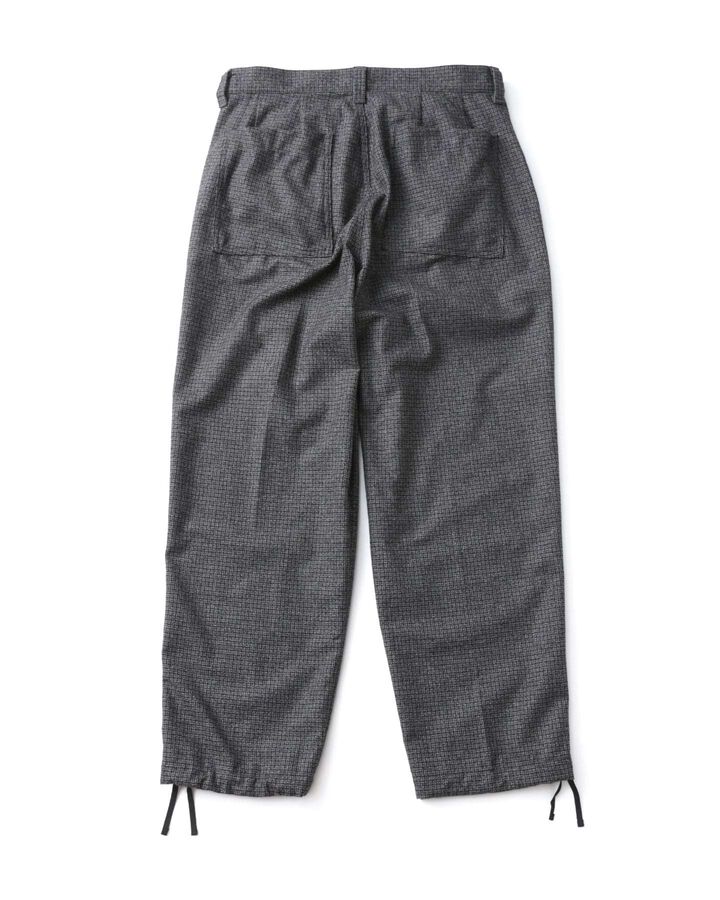 MELANGE TWEED GUNCLUB CHECK 1TUCK WIDE TAPERED PANTS,BLACK, medium image number 1