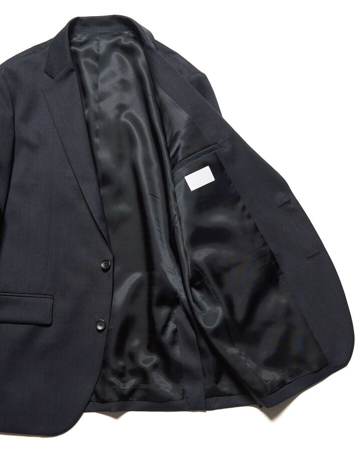 WOOL GABARDINE STANDARD 2-BUTTON JACKET,CHARCOAL GRAY, medium image number 4