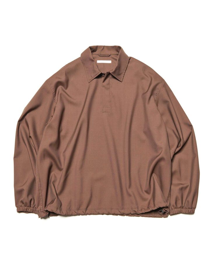 WASHABLE SUMMER WOOL POLO SHIRT,BROWN, medium