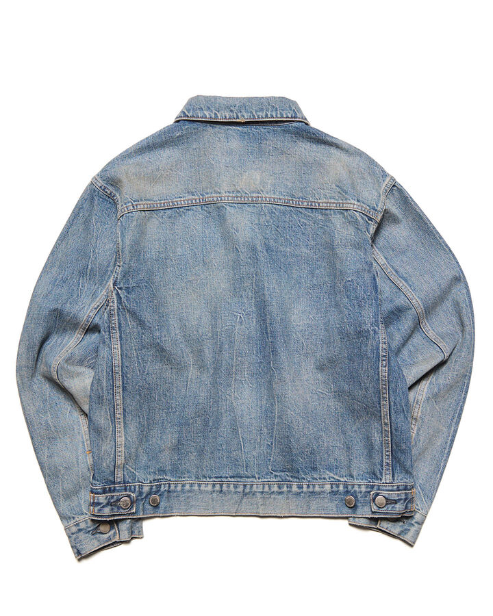 DAMAGED DENIM TRUCKER JACKET,INDIGO, medium image number 1
