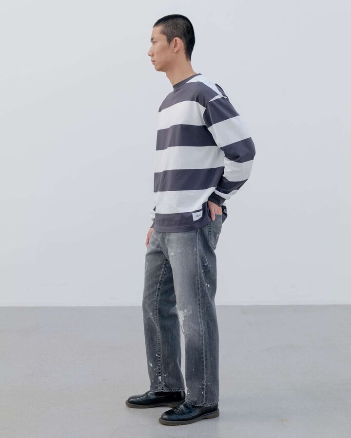 DAMAGED REGULAR-FIT JEANS,BLACK, medium image number 9