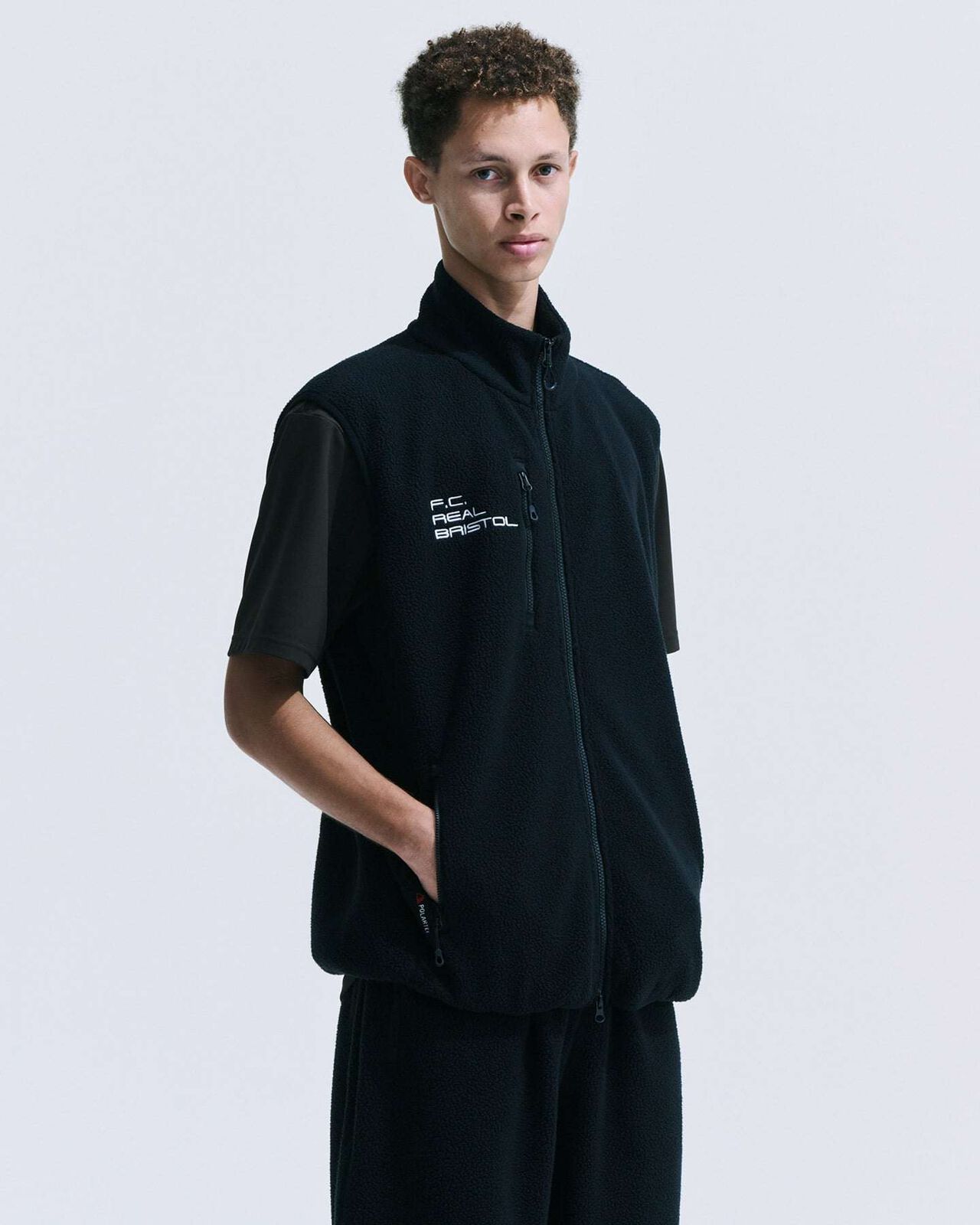 POLARTEC SHEARLING JERSEY LINER VEST,BLACK, large image number 3