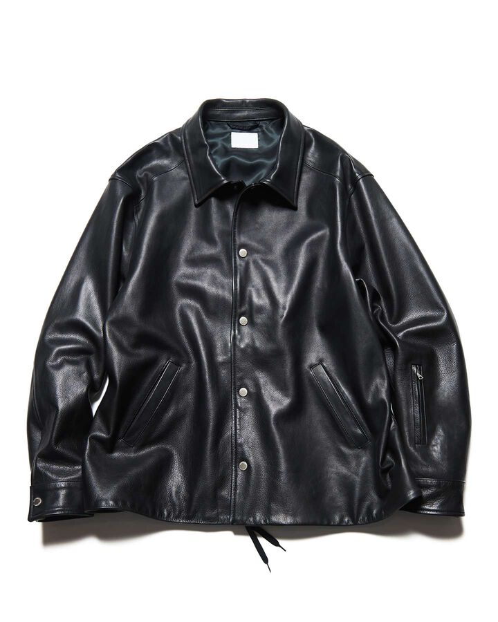 LEATHER COACH BLOUSON,BLACK, medium