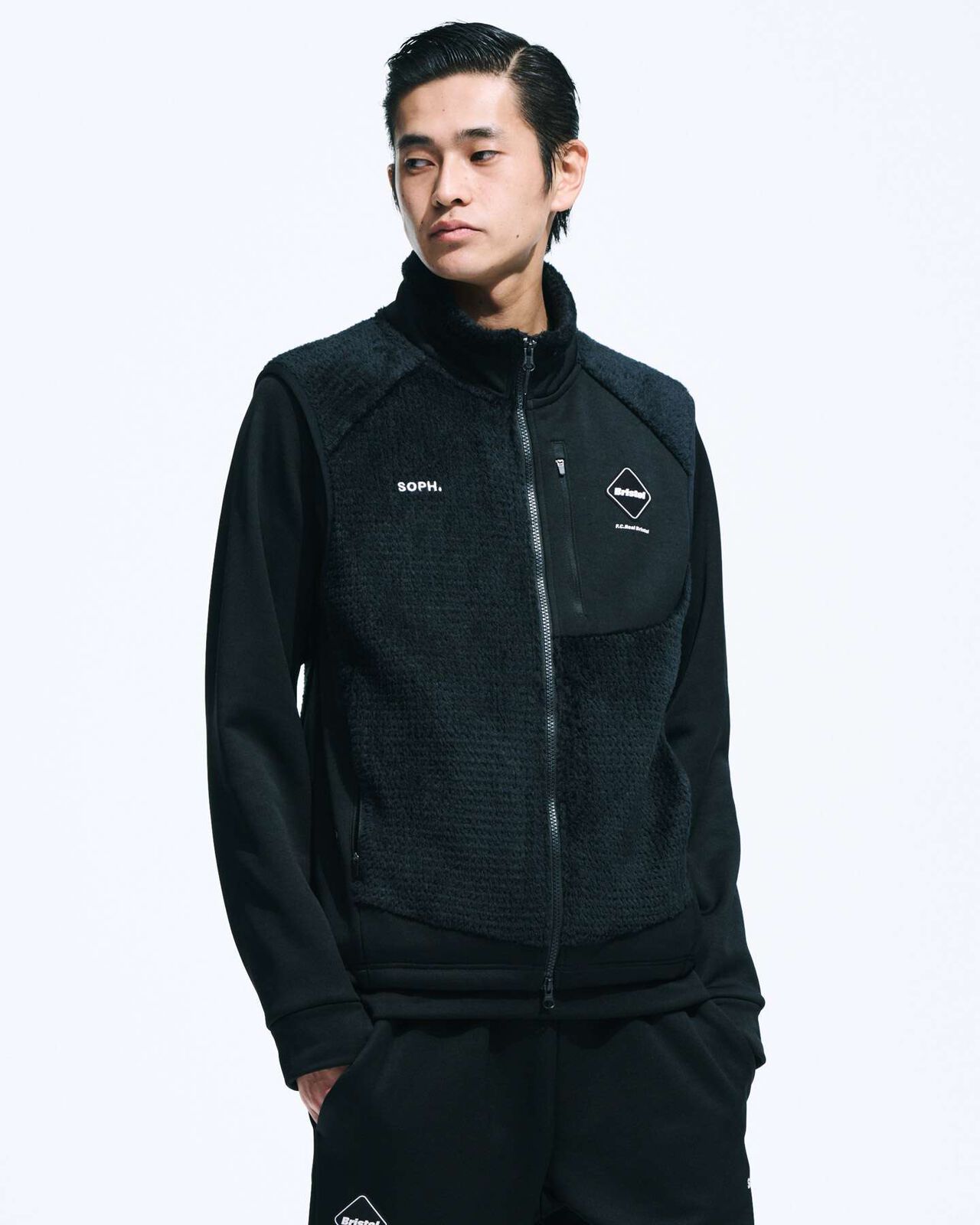 HYBRID FLEECE VEST,BLACK, large image number 5