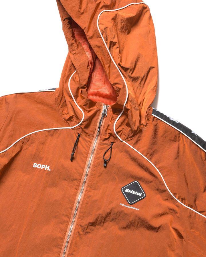 NYLON CHAMBRAY PRACTICE HOODED JACKET,ORANGE, medium image number 2
