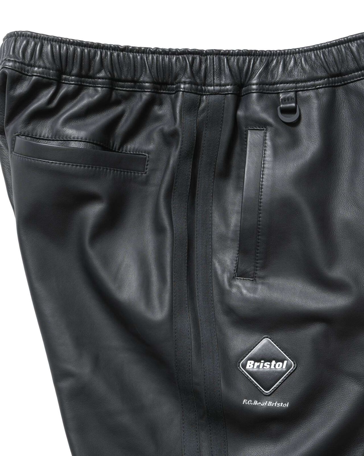 LEATHER TRACK PANTS,BLACK, large image number 3