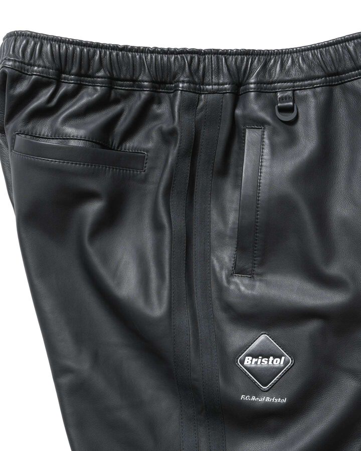 LEATHER TRACK PANTS,BLACK, medium image number 3