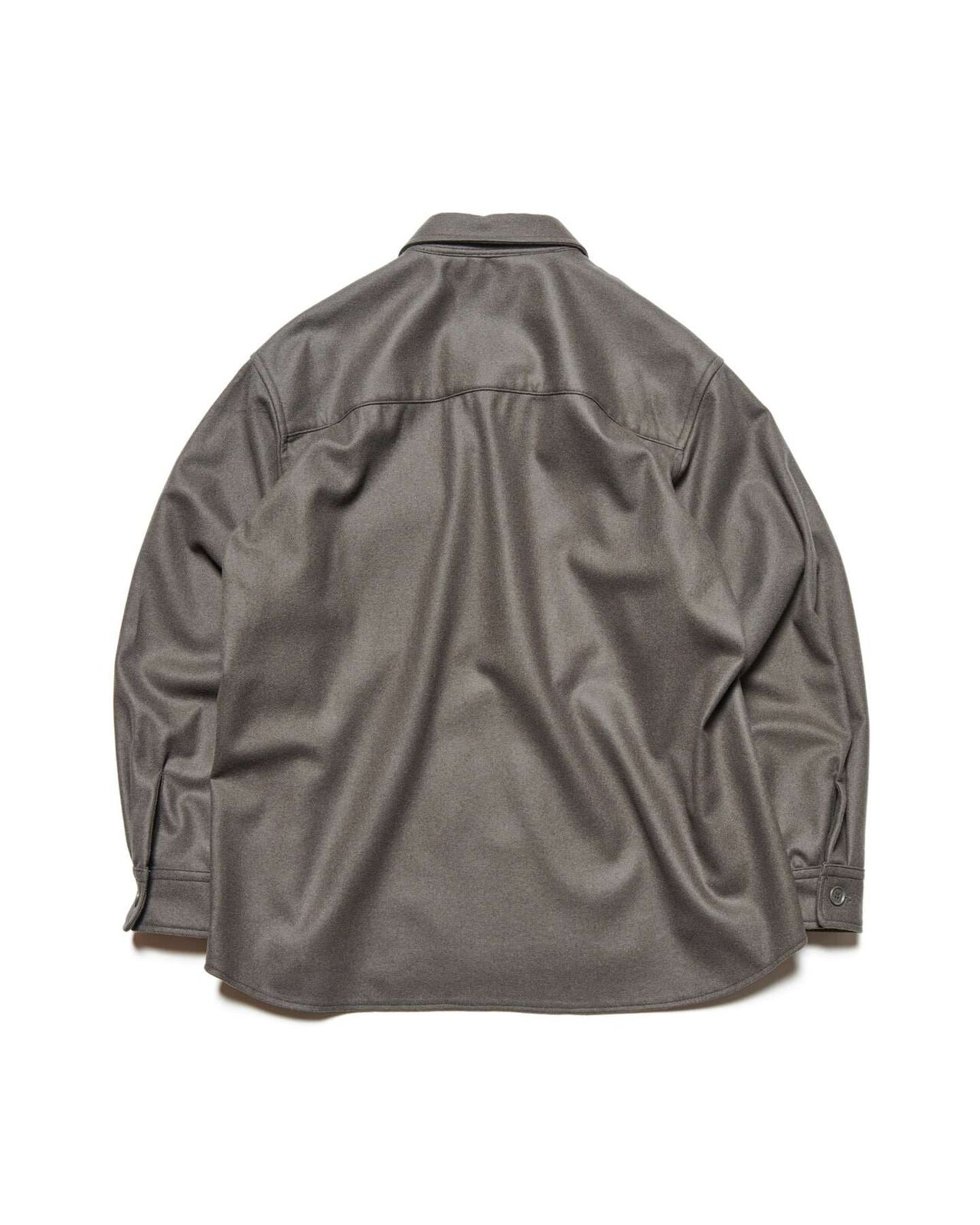 LIGHT MELTON WOOL HALF-ZIP SHIRT,CHARCOAL GRAY, large image number 1