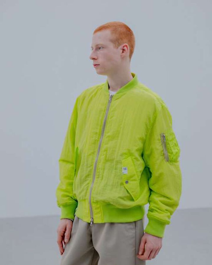 CRYSTAL NYLON FLIGHT JACKET,YELLOW, medium image number 5