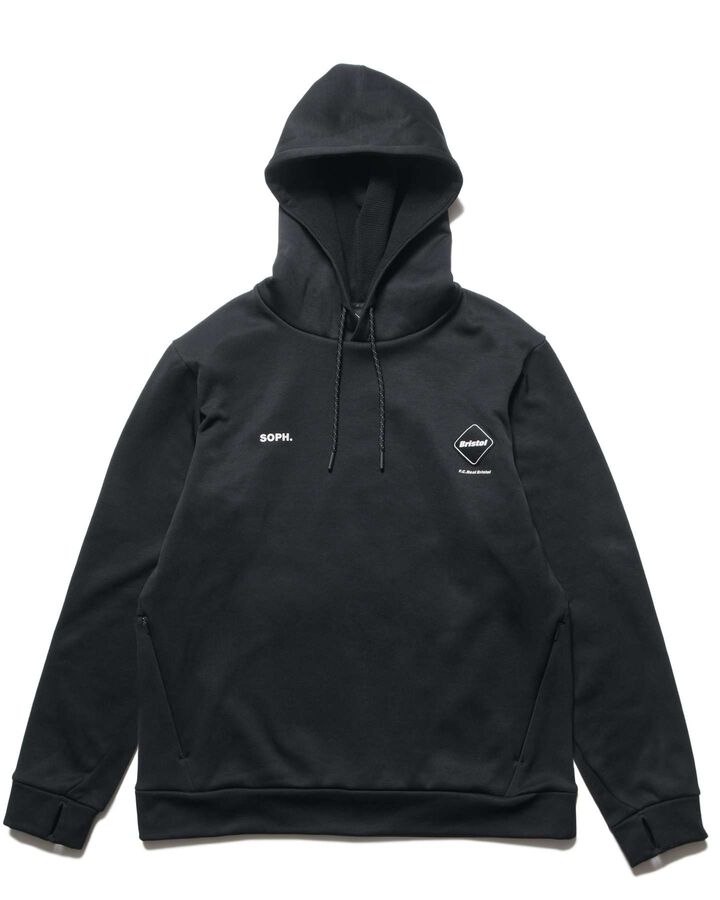 STRETCH FLEECE HOODIE,BLACK, medium