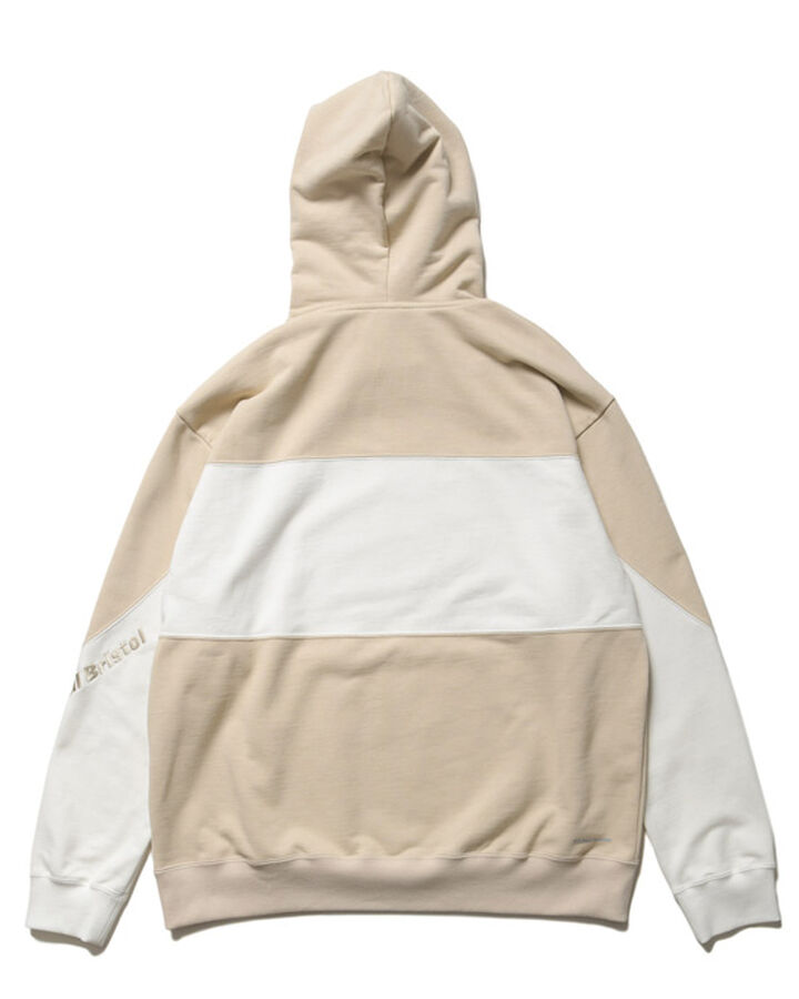 PANEL BAGGY SWEAT HOODIE,BEIGE, medium image number 1