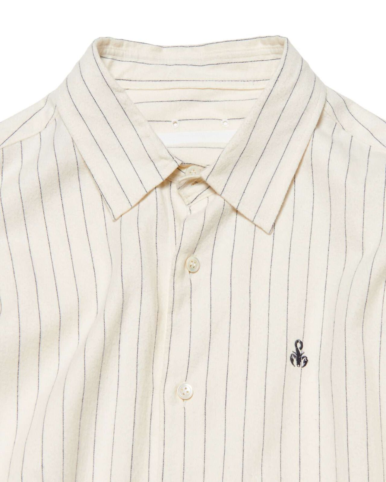 COTTON FLANNEL RELAX-FIT SHIRT,OFF WHITE, large image number 2