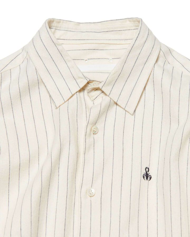 COTTON FLANNEL RELAX-FIT SHIRT,OFF WHITE, medium image number 2