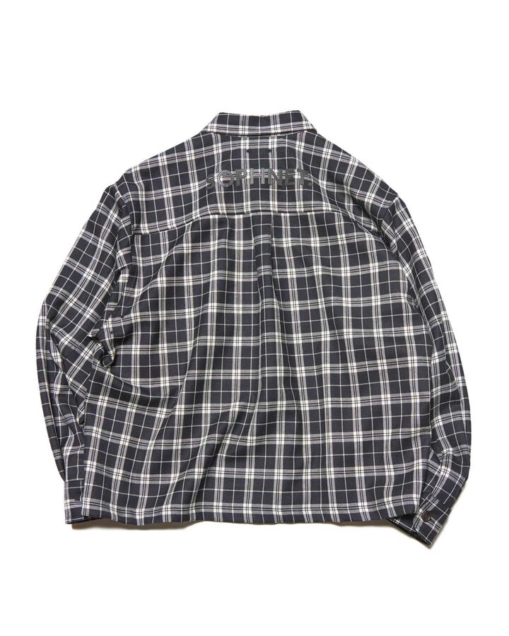 SAXONY WOOL CHECK LOGO PATCH SHIRT,A, medium image number 1
