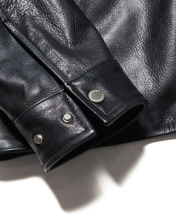 LEATHER COACH BLOUSON,BLACK, medium image number 4