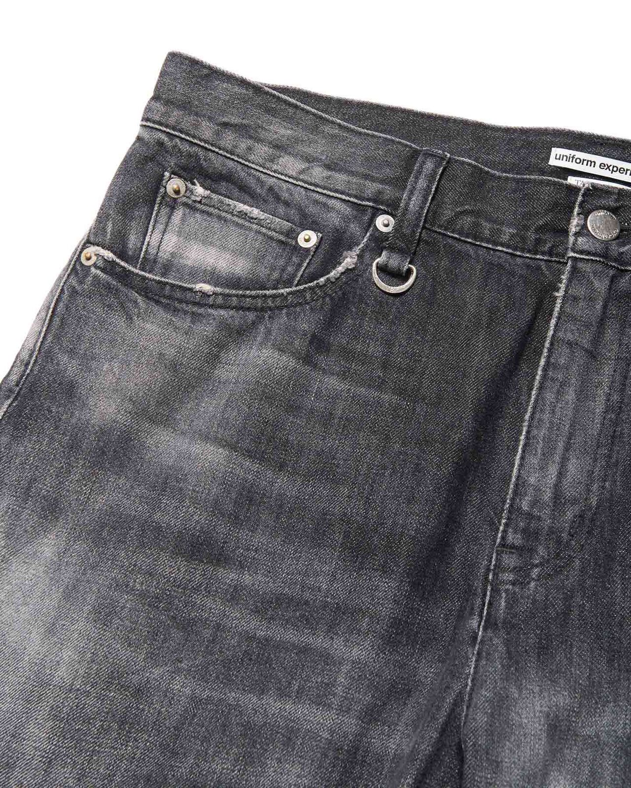DAMAGED TAPERED-FIT JEANS,BLACK, large image number 2