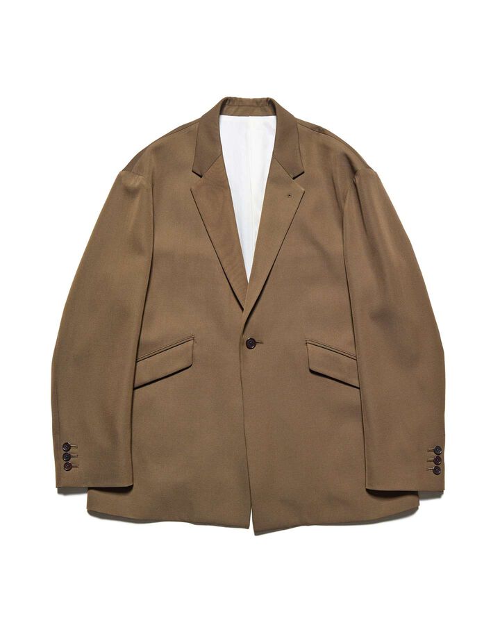 DOESKIN WOOL OVERSIZED JACKET,BROWN, medium