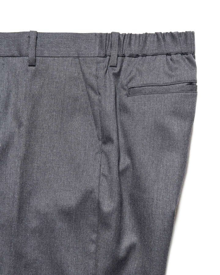 FLANNEL WOOL SHIRRING SLIM-FIT SLACKS,CHARCOAL GRAY, medium image number 3