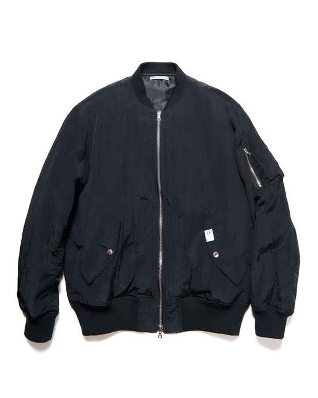CRYSTAL NYLON FLIGHT JACKET,BLACK, large image number 0