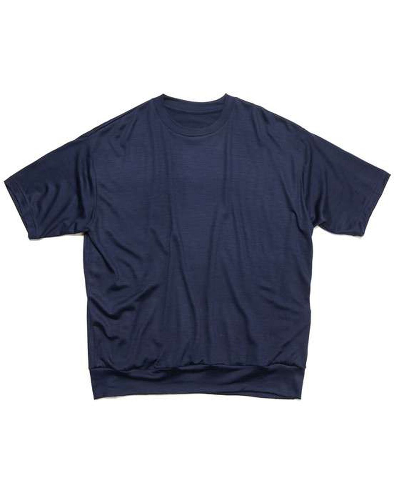 WASHABLE WOOL S/S TOP,NAVY, large image number 0