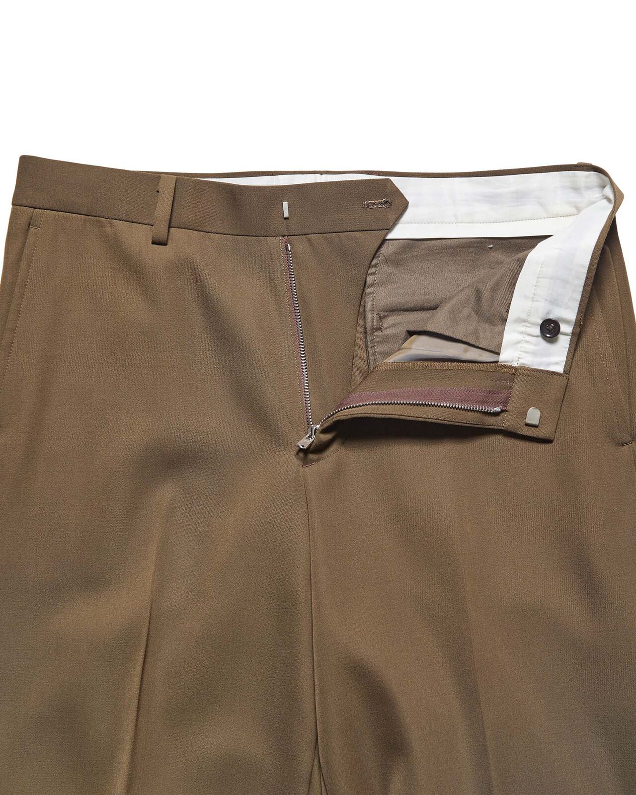 DOESKIN WOOL TUCK SLACKS,BROWN, large image number 3