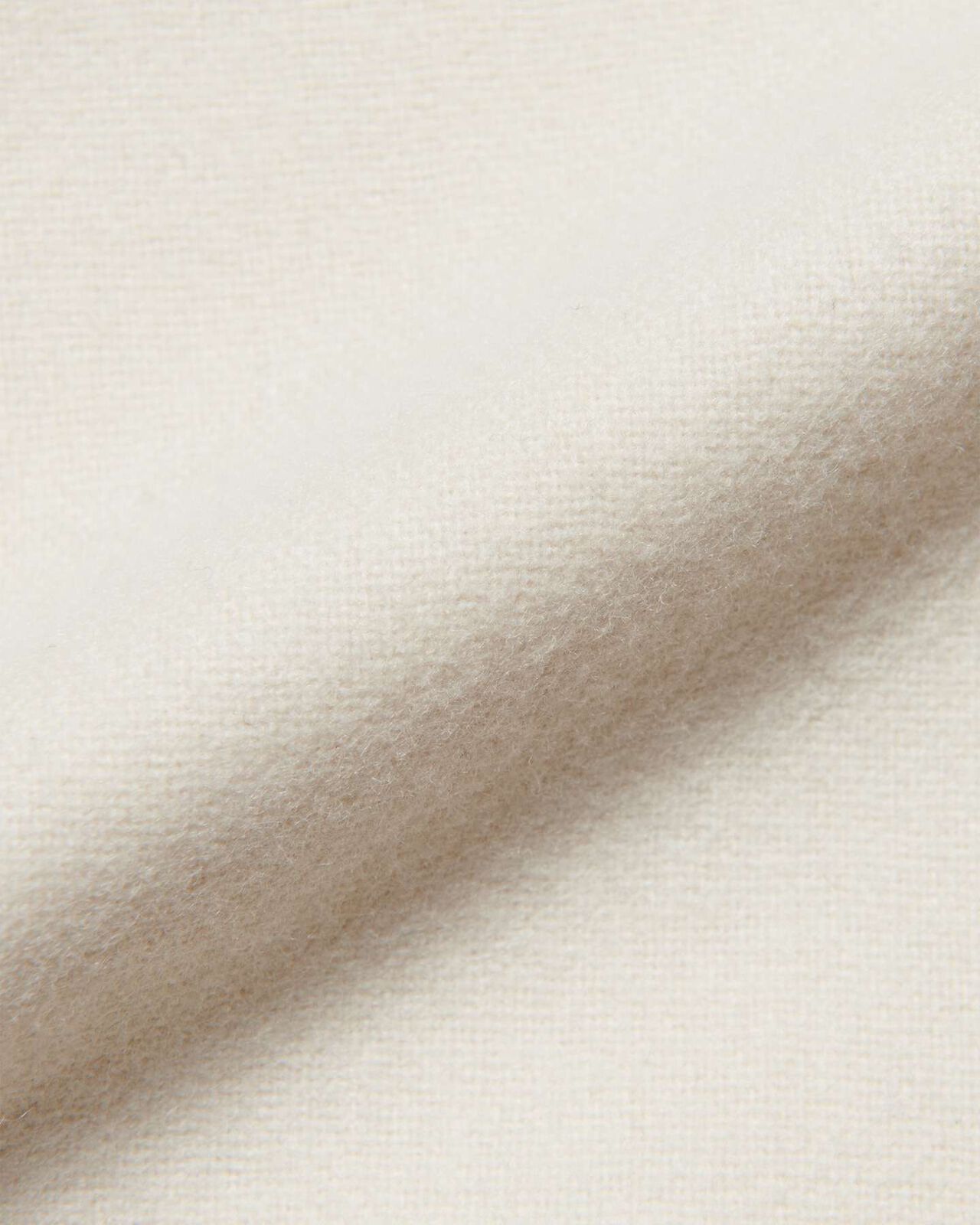 LIGHT MELTON WOOL HALF-ZIP SHIRT,OFF WHITE, large image number 3