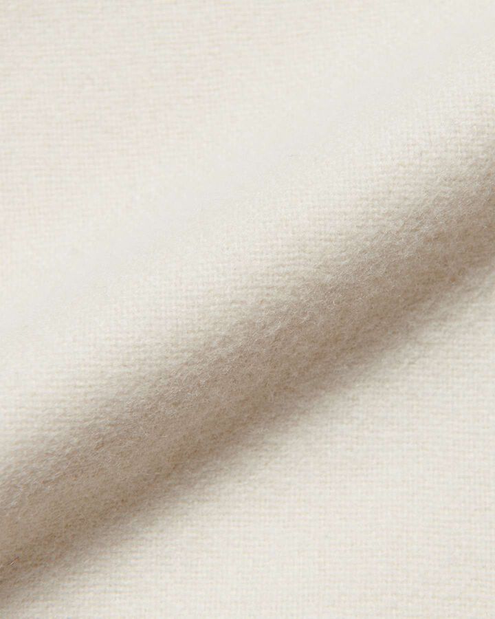 LIGHT MELTON WOOL HALF-ZIP SHIRT,OFF WHITE, medium image number 3