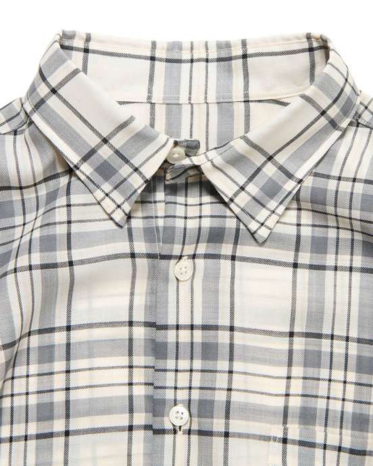 SUMMER WOOL CHECK SHIRT,WHITE, large image number 2
