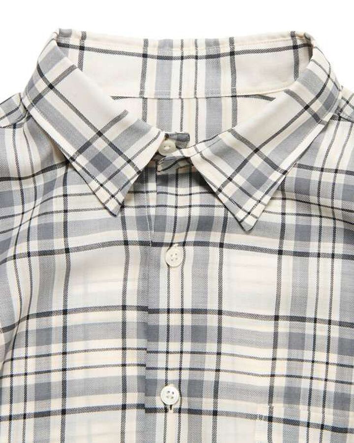 SUMMER WOOL CHECK SHIRT,WHITE, medium image number 2