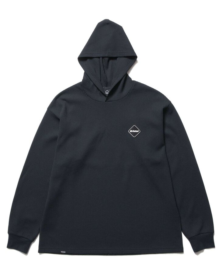 TECH WAFFLE LOUNGE HOODIE,BLACK, medium image number 0