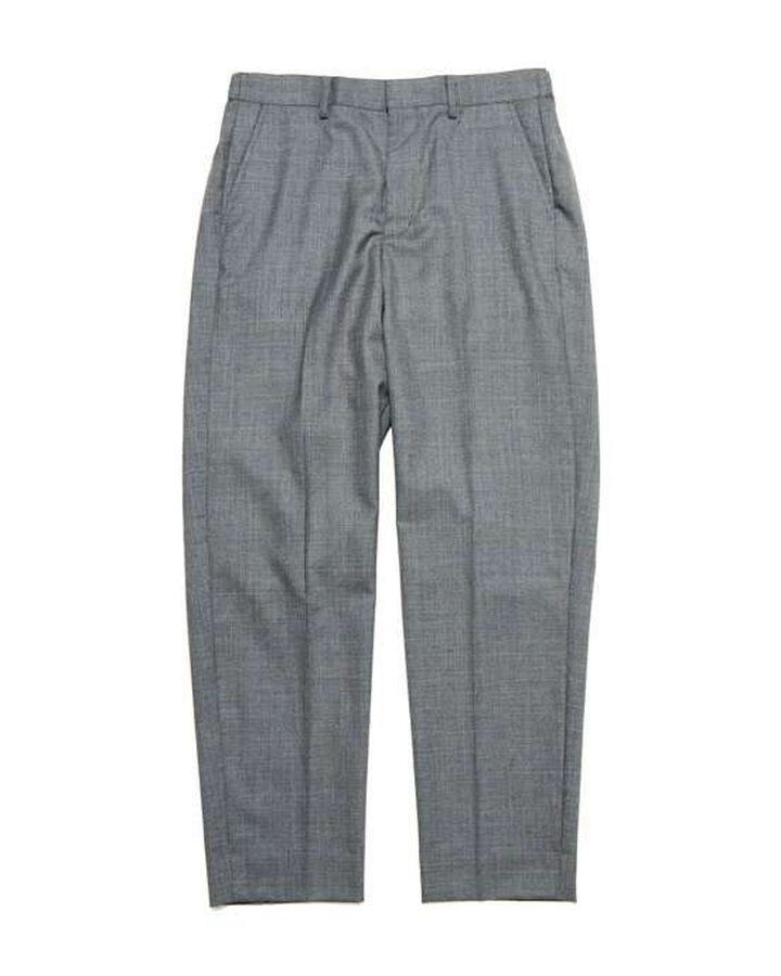 SUMMER MERINO WOOL TAPERED EASY SLACKS,GRAY, medium image number 0