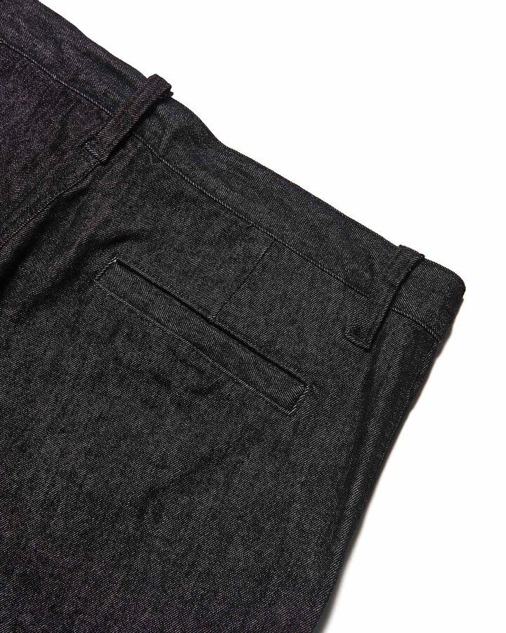 HIGH STRETCH DENIM TAPERED PANTS,BLACK, medium image number 3