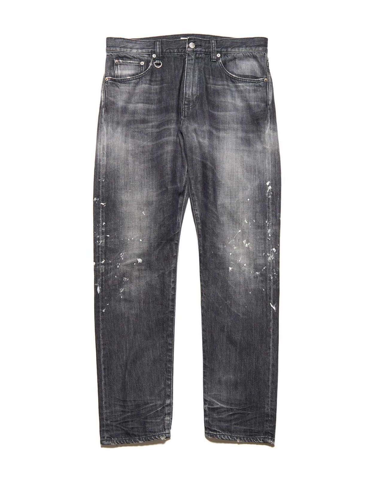 DAMAGED TAPERED-FIT JEANS,BLACK, large image number 0