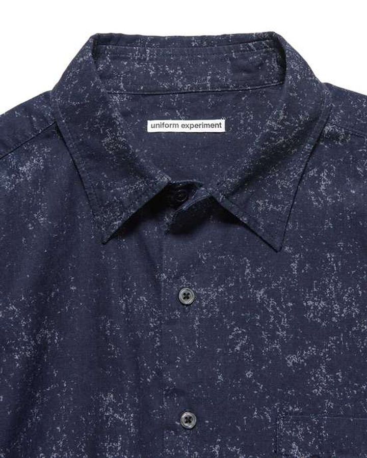 INDIGO PRINT DRAWCORD SHIRT,NAVY, medium image number 2