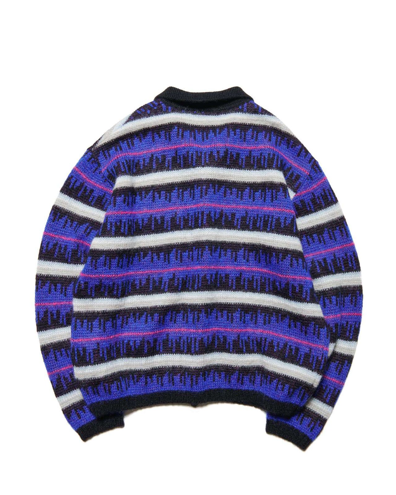 MOHAIR BORDER KNIT BLOUSON,BLACK, large image number 1