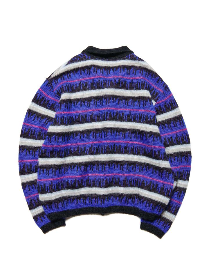 MOHAIR BORDER KNIT BLOUSON,BLACK, medium image number 1